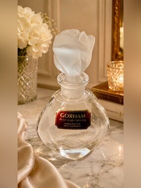 Gorham Clear Crystal Perfume Bottle with Frosted Stopper
